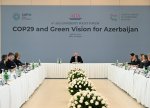 Prezident İlham Əliyev ADA Universitetində “COP29 və Azərbaycan üçün Yaşıl Baxış” mövzusunda keçirilən beynəlxalq forumda iştirak edir