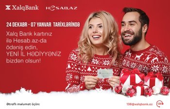 Xalq Bank kartları ilə Hesab.az-da ödəniş edin, hədiyyələr qazanın!