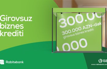 Rabitəbankdan biznes sahiblərinə dəstək - 300 min manat girovsuz kredit