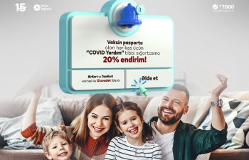 Vaksinli şəxslərə 20% endirimlə COVID Yardım sığorta məhsulu