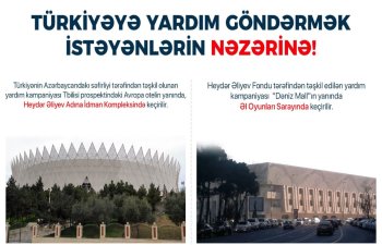 Türkiyədə zəlzələdən zərər görənlər üçün yardım kampaniyası Bakıda iki ünvanda təşkil edilib