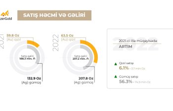 “AzerGold” QSC-nin 2022-ci ildə satış gəlirləri artıb CƏDVƏL