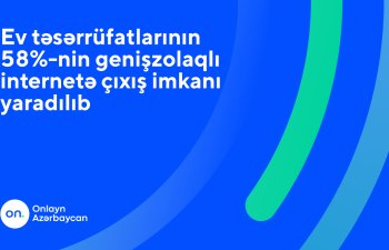 Ölkədə mövcud ev təsərrüfatlarının 58%-nin genişzolaqlı internetə çıxış imkanı yaradılıb