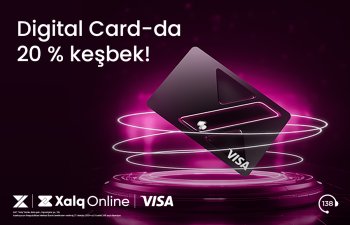 XalqOnline-da Digital Card-la ödənişə 20 % keşbek!