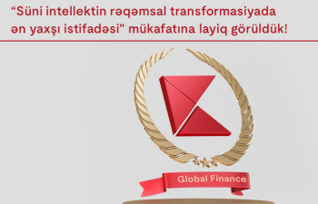 “Global Finance” Kapital Bank-ı “Süni intellektin rəqəmsal transformasiyada ən yaxşı istifadəsi” mükafatına layiq görüb