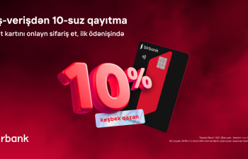 Birbank taksit kartı ilə ilk alış-verişdə 10% keşbek qazanın