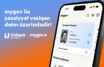 Unibank-ın xidmətlərindən rəqəmsal şəxsiyyət vəsiqənizlə istifadə edə bilərsiniz