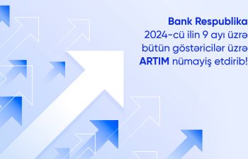 Bank Respublika üçüncü rübdə bütün göstəricilər üzrə artım nümayiş etdirib