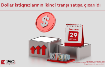 Kapital Bank-ın dollar istiqrazlarının 2-ci tranşı filiallarda satışa çıxarılıb