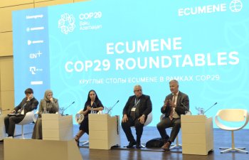 Heydər Əliyev Fondunun vitse-prezidenti Leyla Əliyeva COP29 çərçivəsində “Ecumene” Qlobal Forumunun plenar iclasında iştirak edib