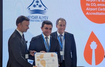 Heydər Əliyev Beynəlxalq Hava Limanı "Carbon Accreditation" proqramı çərçivəsində sertifikat ilə təltif edilib